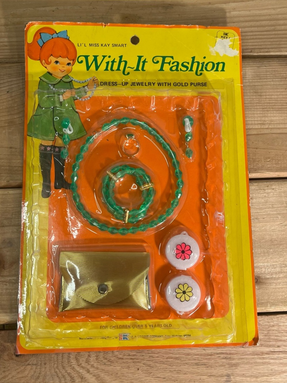 Vintage Lil Miss Kay Smart Kids Dress Up Jewelry And Purse Made In Hong Kong NEW